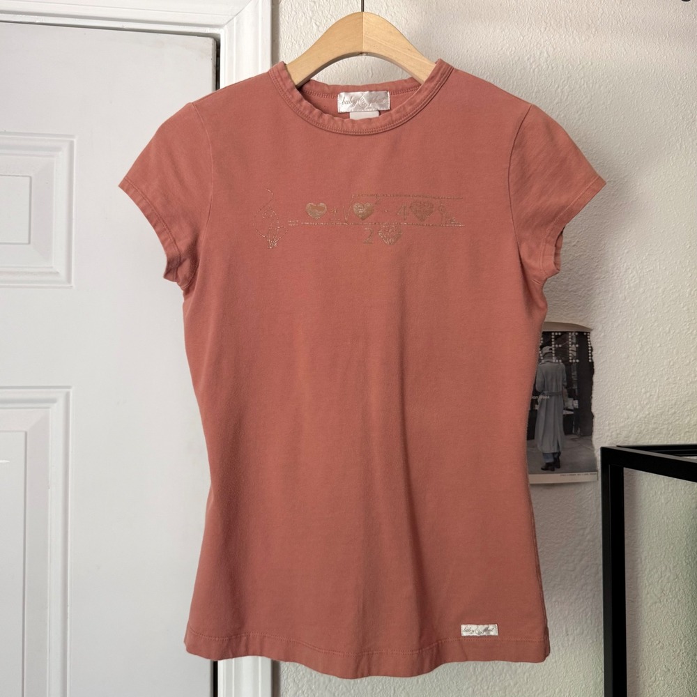 BABY PHAT y2k clay peach logo graphic crew neck short sleeve cotton‎ tee t-shirt